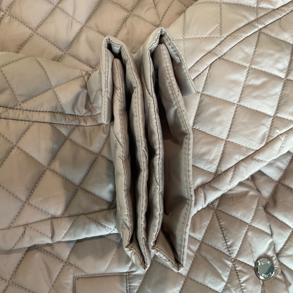 NWOT Anne Klein Women's Soft Touch Snap Puffer Jacket Coat Tan Small - Picture 9 of 10